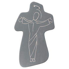 Terrakotta-Kruzifix mit Umriss der Christusfigur am Kreuz Centro Ave 15x10 cm
