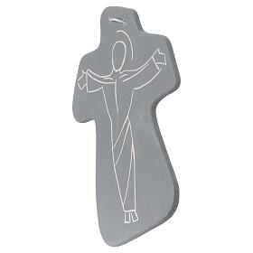 Terrakotta-Kruzifix mit Umriss der Christusfigur am Kreuz Centro Ave 15x10 cm