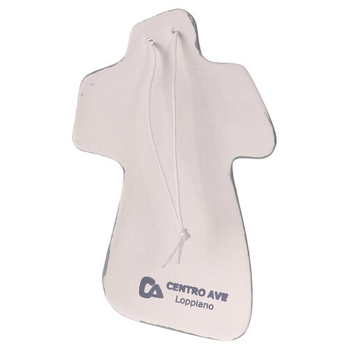 Terrakotta-Kruzifix mit Umriss der Christusfigur am Kreuz Centro Ave 15x10 cm 3