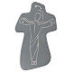 Crucifix en terre cuite grise silhouette Christ sur la croix Centre Ave 15x10 cm s1