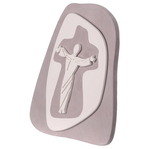 Crucifix with Christ silhouette  dove-colored Centro Ave 21x17 cm 2