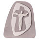 Cristo in croce in terracotta bassorilievo color tortora Centro Ave 20x20 cm s1