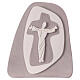 Christ on the cross in dove-colored terracotta bas-relief Centro Ave 20x20 cm s1