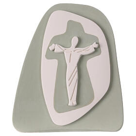 Christus stilisierte Umriss Kruzifix Tisch Terrakotta Salbe Centro Ave 20x20 cm