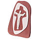 Stylised hanging crucifix, burgundy bas-relief, Centro Ave, 8x8 in s2