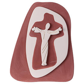 Stylized Christ for wal crucifix brown color Centro Ave 20x20 cm