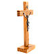 Olive wood straight cross crucifix s2
