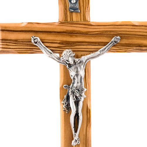 Crucifijo de olivo cruz recta base 3