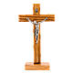 Crucifix en bois d'olivier, croix droit s1