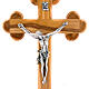 Crucifix en bois d'olivier, croix fleurs s3