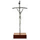 Crucifix de table image Jean Paul II avec base, métal argent&ea s1