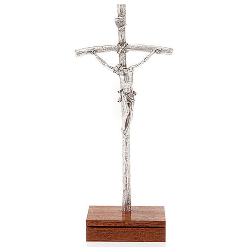 Kruzifix Pastoralkreuz Johannes Pul II mit Basis 1
