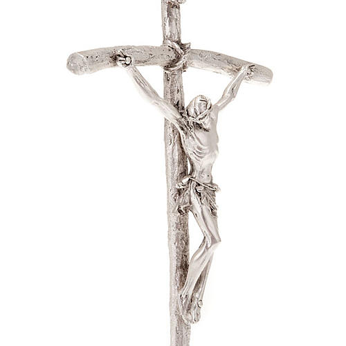 Kruzifix Pastoralkreuz Johannes Pul II mit Basis 3