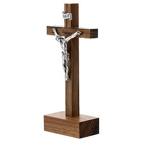 Straight Crucifix in wood with base 12,5 x 6 cm