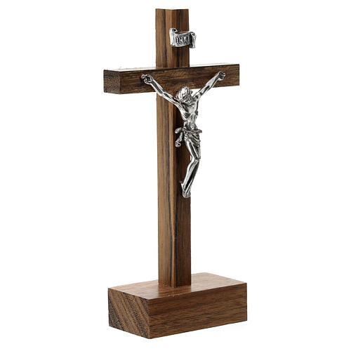 Straight Crucifix in wood with base 12,5 x 6 cm 3