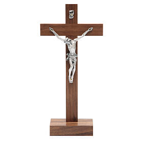 Crucifix in olive wood with base