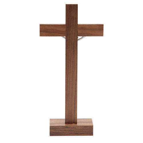 Crucifix de table en bois de noix avec base 4