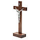 Crucifix de table en bois de noix avec base s2