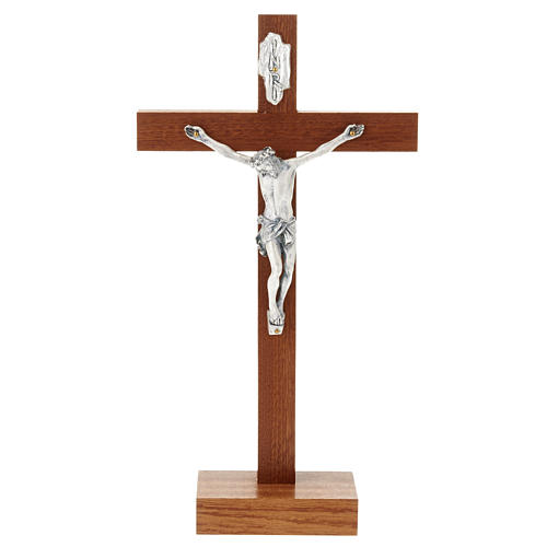 Kruzifix schlaue Holz mit Basis 1