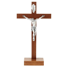 Straight Crucifix in wood with base