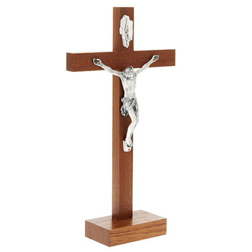 Straight Crucifix in wood with base 3