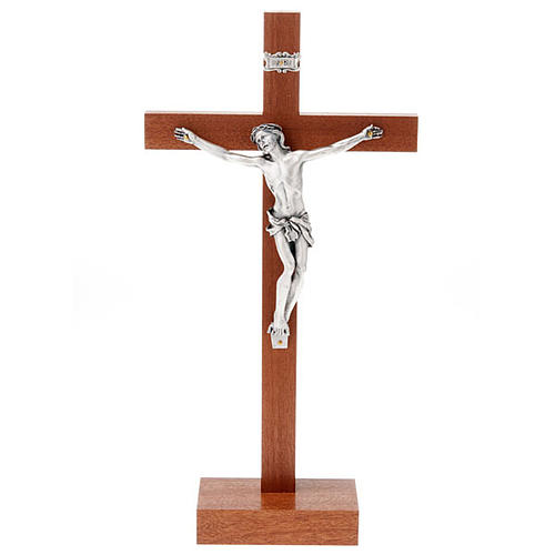 Crucifixo madeira de mogno com base 1