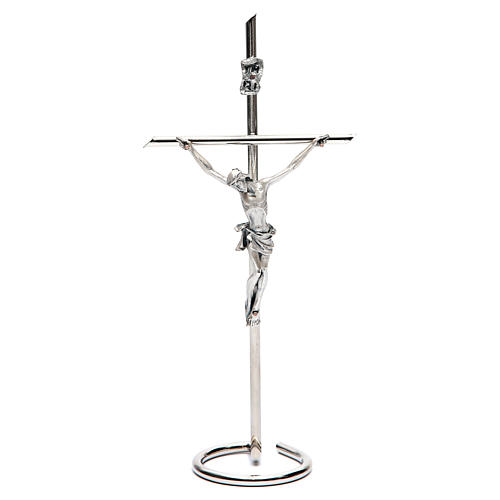Holyart Crucifix de Table métal Base Bois 23,5 cm 
