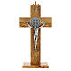 Crucifix St. Benoît bois d'olivier pour table ou mur s1