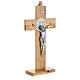 Crucifix St. Benoît bois d'olivier pour table ou mur s4