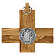 Crucifix St. Benoît bois d'olivier pour table ou mur s5