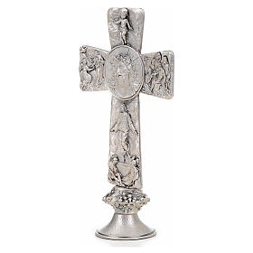 Krzyż na stół posrebrzany obrzki zdjęcie z krzyża zmartwychwstanie wniebowstąpienie