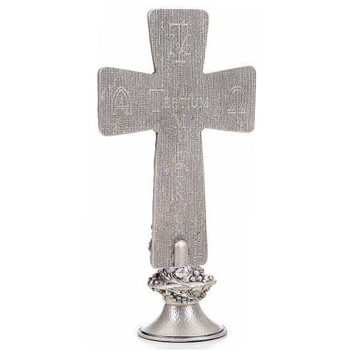 Krzyż na stół posrebrzany obrzki zdjęcie z krzyża zmartwychwstanie wniebowstąpienie 3