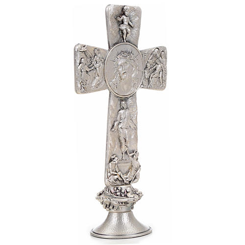 Crucifix, silver table cross with Burial, Resurrection and Ascen 4