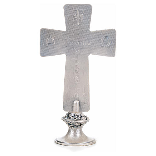 Krzyż na stół posrebrzany obrazki zdjęcie z krzyża zmartwychwstanie wniebowstąpienie 3