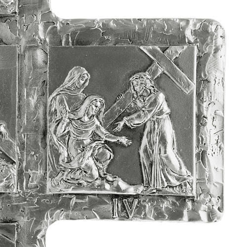 Crucifix, silver table cross with Way of the Cross 7