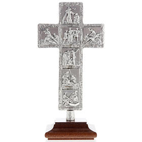 Krzyż posrebrzany na stół Droga Krzyżowa
