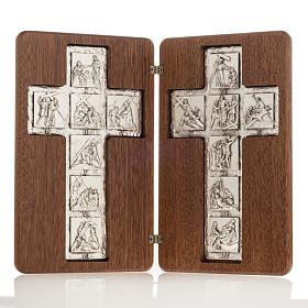 Diptych Way of the Cross silver, 14 stations