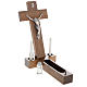 Crucifijo altar de mesa madera de nogal s4