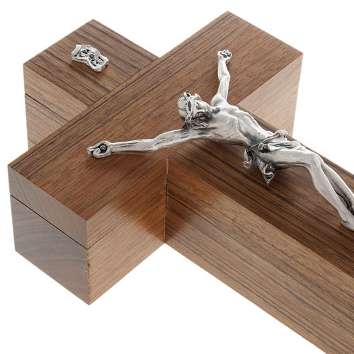 Ołtarzyk krucyfiks stojący drewno orzechowe 3