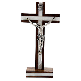 Tisch Kruzifix aus Mahagoniholz.