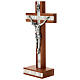 Dark mahogany-style wooden tabletop crucifix.. s2