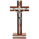 Crucifixo de mesa em madeira cor mogno s1