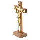 Tisch Kreuz aus Holz und goldenen Metall. s6
