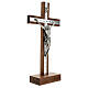 Tisch Kruzifix aus Holz, versilberten Metall und Stahl. s3