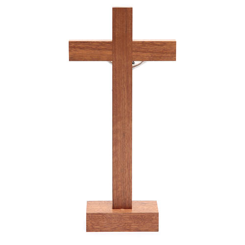 Krucyfiks stojący drewno orzechowe wstawki drewno oliwkowe 4