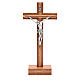 Crucifixo de mesa madeira nogueira parte central oliveira s1