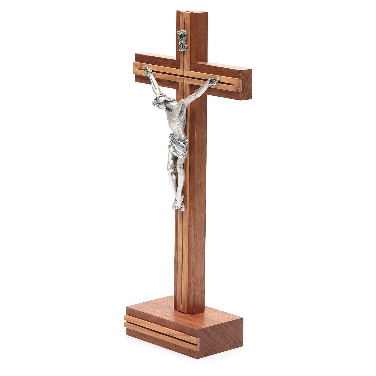 Table crucifix in walnut and olive wood | online sales on HOLYART.com