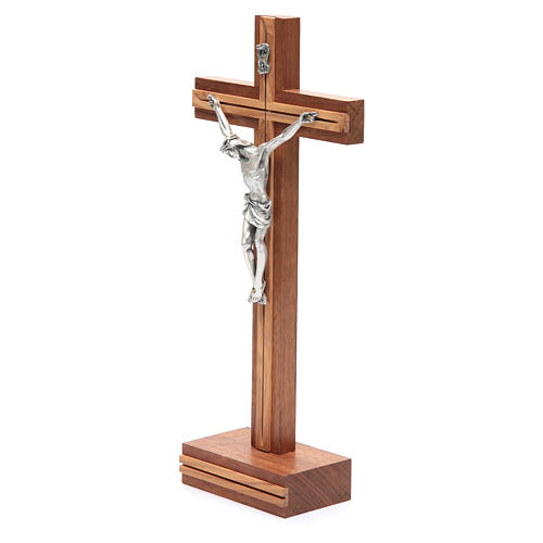 Table crucifix in walnut and olive wood. 2