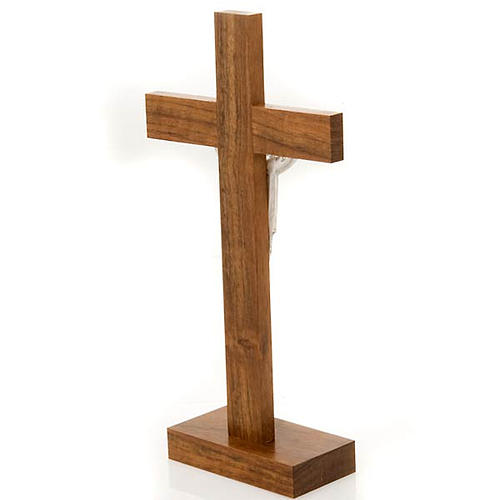 Krucyfiks stojący Chrystus Zmartwychwstały drewno orzech 4