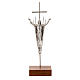 Tisch Kreuz mit auferstandenen Christus aus versilberten Metall. s1